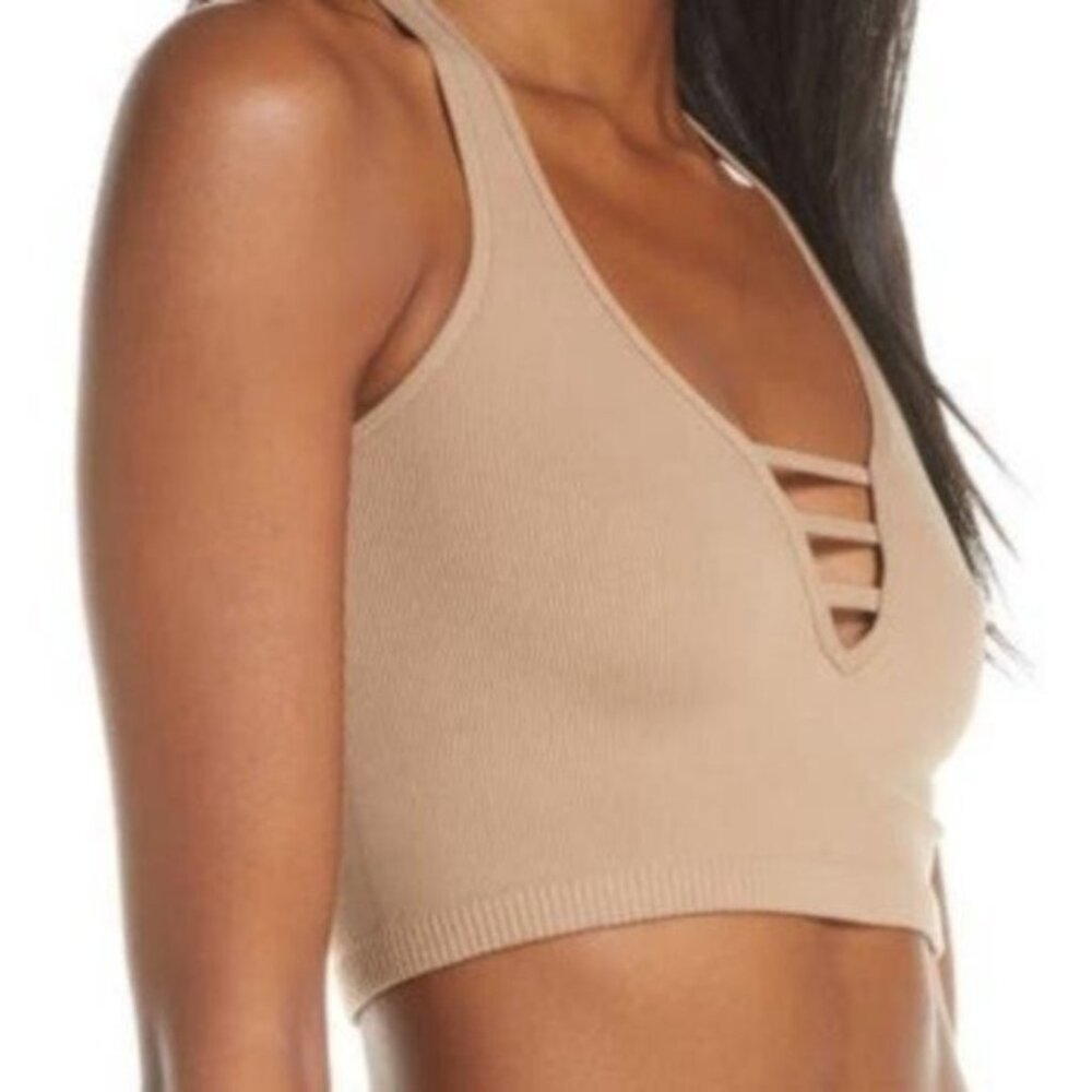 FREE PEOPLE Strapped In Bralette Brami Crop Top - Nude - NWT - XS/S - Picture 3 of 6